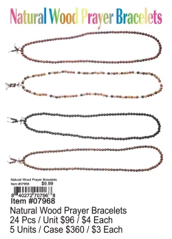 Natural Wood Prayer Bracelets